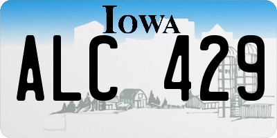 IA license plate ALC429