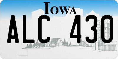IA license plate ALC430