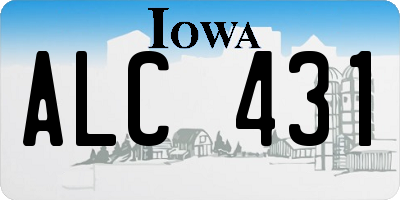IA license plate ALC431