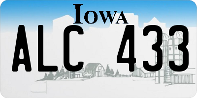 IA license plate ALC433