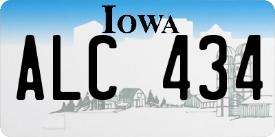 IA license plate ALC434