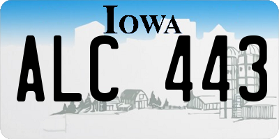 IA license plate ALC443