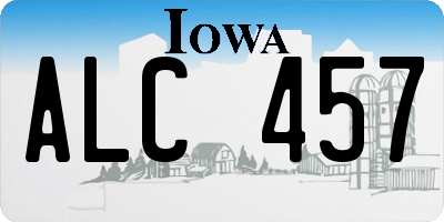 IA license plate ALC457