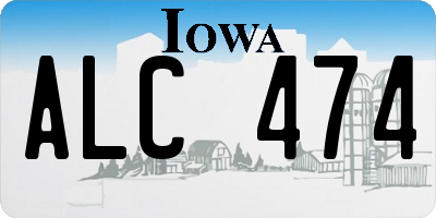 IA license plate ALC474