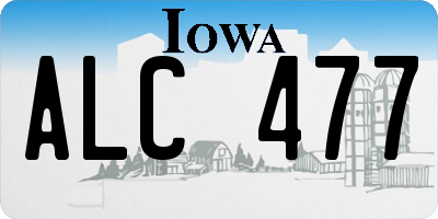 IA license plate ALC477