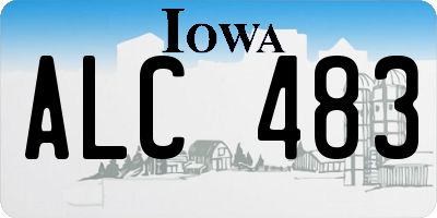 IA license plate ALC483