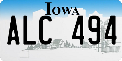 IA license plate ALC494