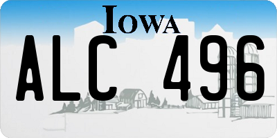 IA license plate ALC496