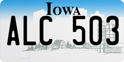 IA license plate ALC503