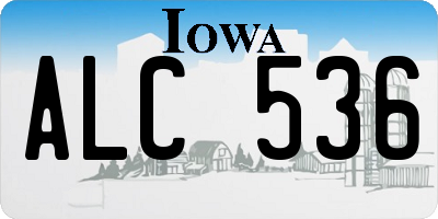 IA license plate ALC536