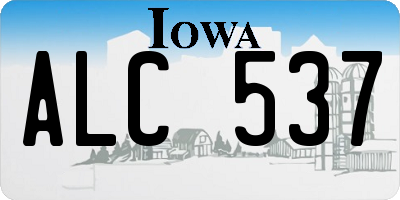 IA license plate ALC537