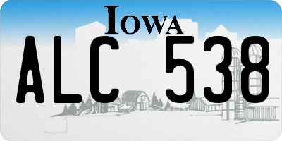 IA license plate ALC538