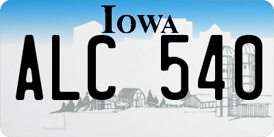 IA license plate ALC540
