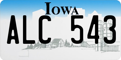 IA license plate ALC543
