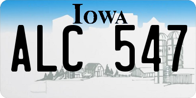 IA license plate ALC547
