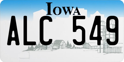 IA license plate ALC549