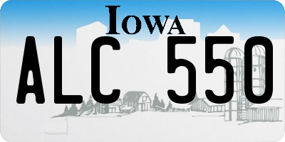 IA license plate ALC550