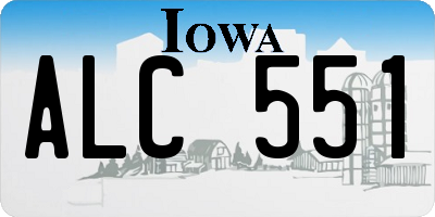 IA license plate ALC551