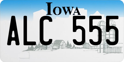 IA license plate ALC555