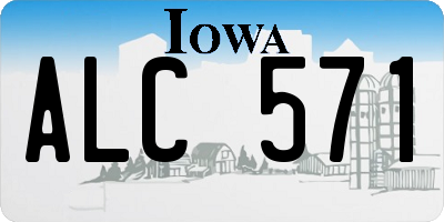 IA license plate ALC571