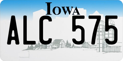 IA license plate ALC575