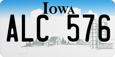 IA license plate ALC576