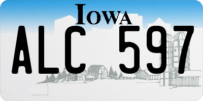 IA license plate ALC597