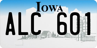 IA license plate ALC601