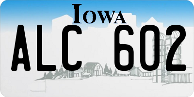 IA license plate ALC602