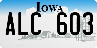 IA license plate ALC603