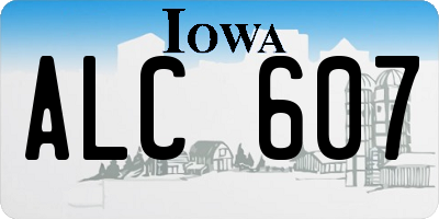 IA license plate ALC607