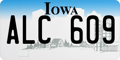 IA license plate ALC609