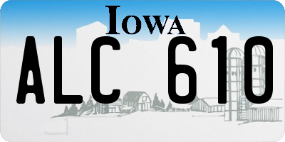 IA license plate ALC610