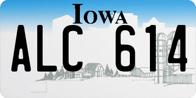 IA license plate ALC614