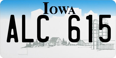 IA license plate ALC615