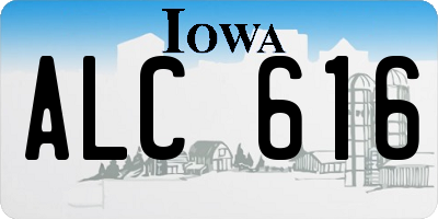 IA license plate ALC616