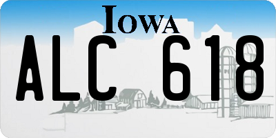IA license plate ALC618