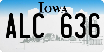 IA license plate ALC636