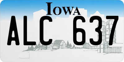 IA license plate ALC637