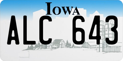 IA license plate ALC643