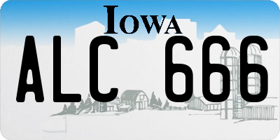 IA license plate ALC666