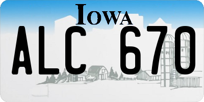 IA license plate ALC670