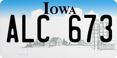 IA license plate ALC673