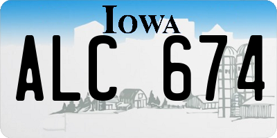 IA license plate ALC674