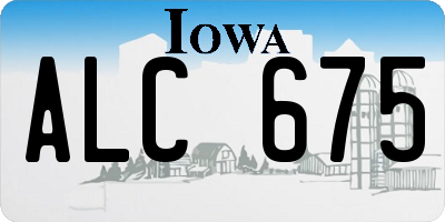IA license plate ALC675