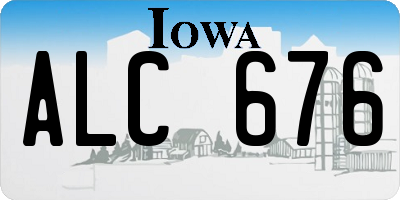 IA license plate ALC676