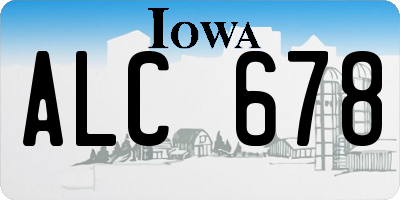 IA license plate ALC678
