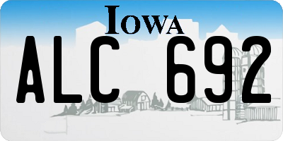IA license plate ALC692