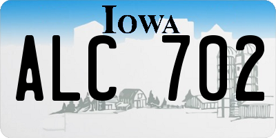 IA license plate ALC702