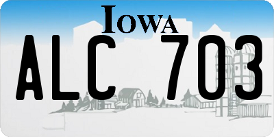 IA license plate ALC703